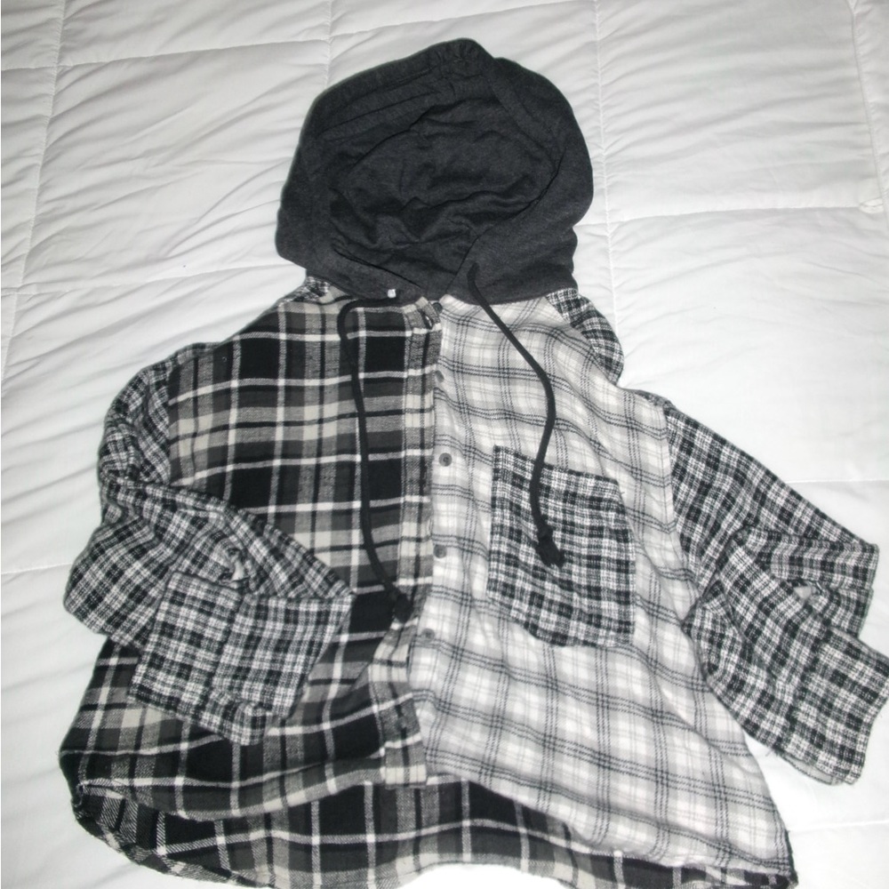 Plaid Cropped Hoodie